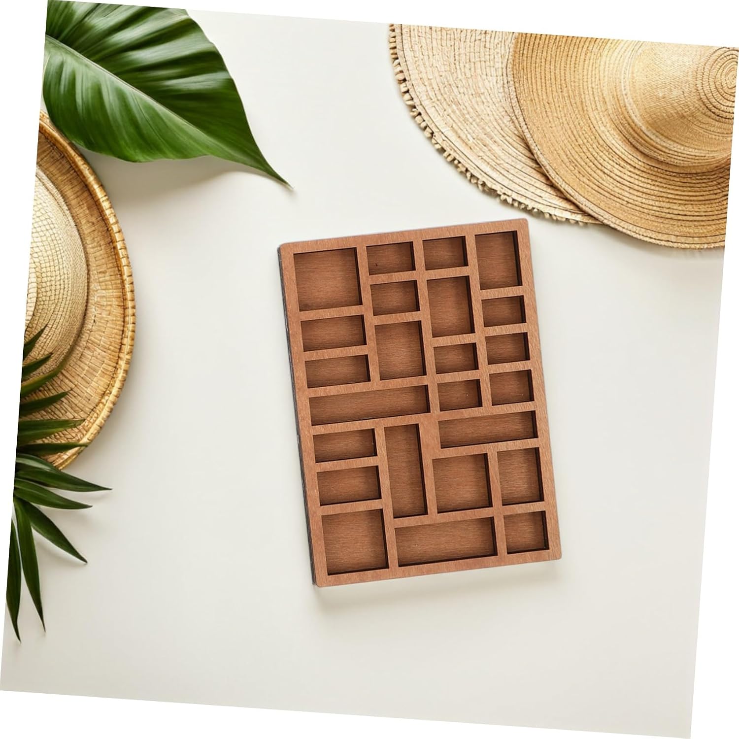 7 Piece Wooden Trinket Display Tray Set for Stones and Beads image 5