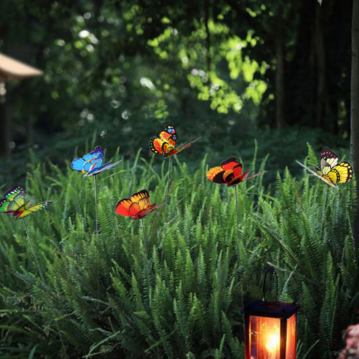 Decorazioni Da Giardino Farfalle Colorate - 10 Pezzi Con Pali In Metallo - Impermeabili Per Esterni E Interni - Foto 7