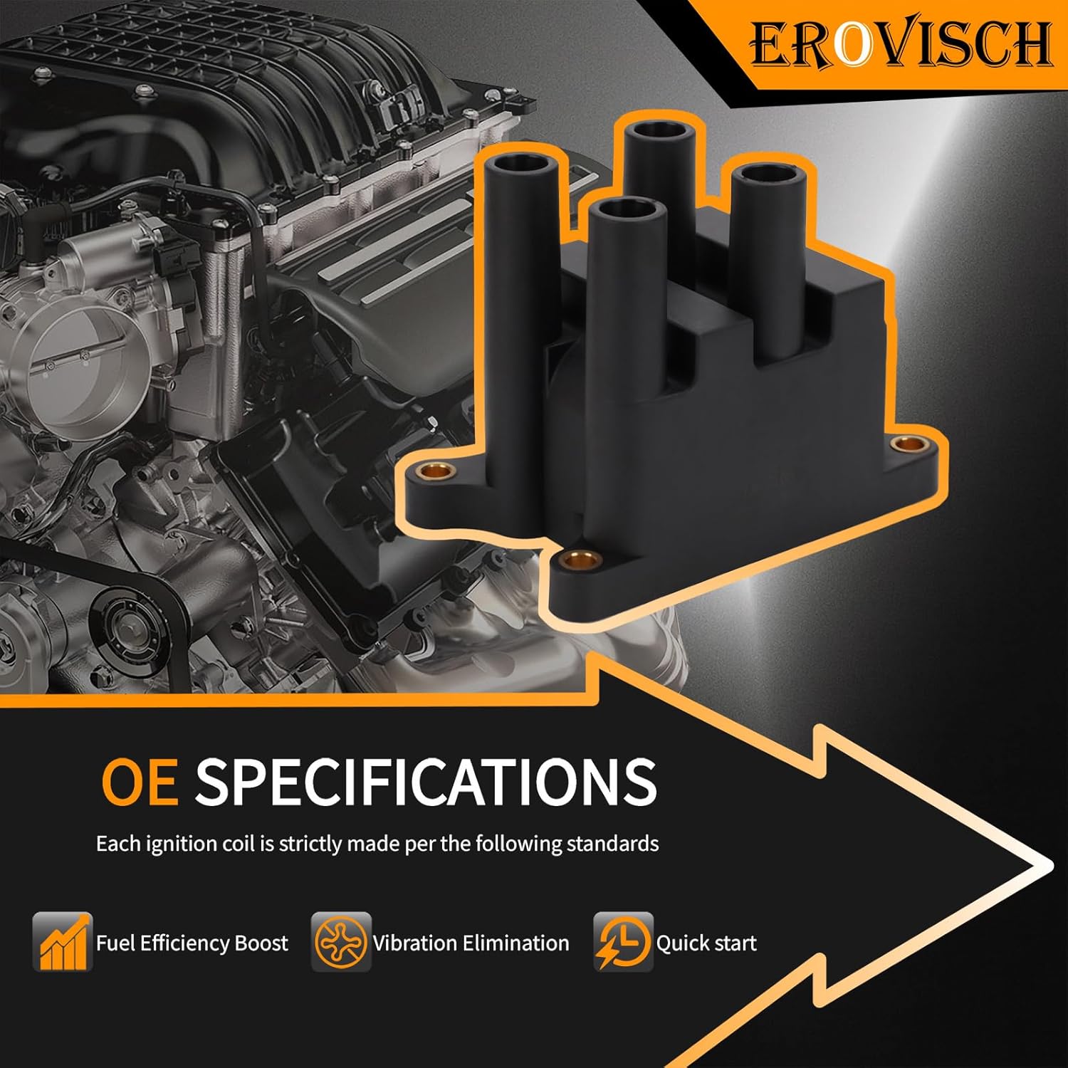 FD501 OEM Ignition Coil - Compatible with Ford Ranger Mazda B2300 2001 2002 2003 2004 2005 2006 2007 2008 2009 2010 2011-2.3L L4 Engine - Replaces # FD497 DG544 U2103