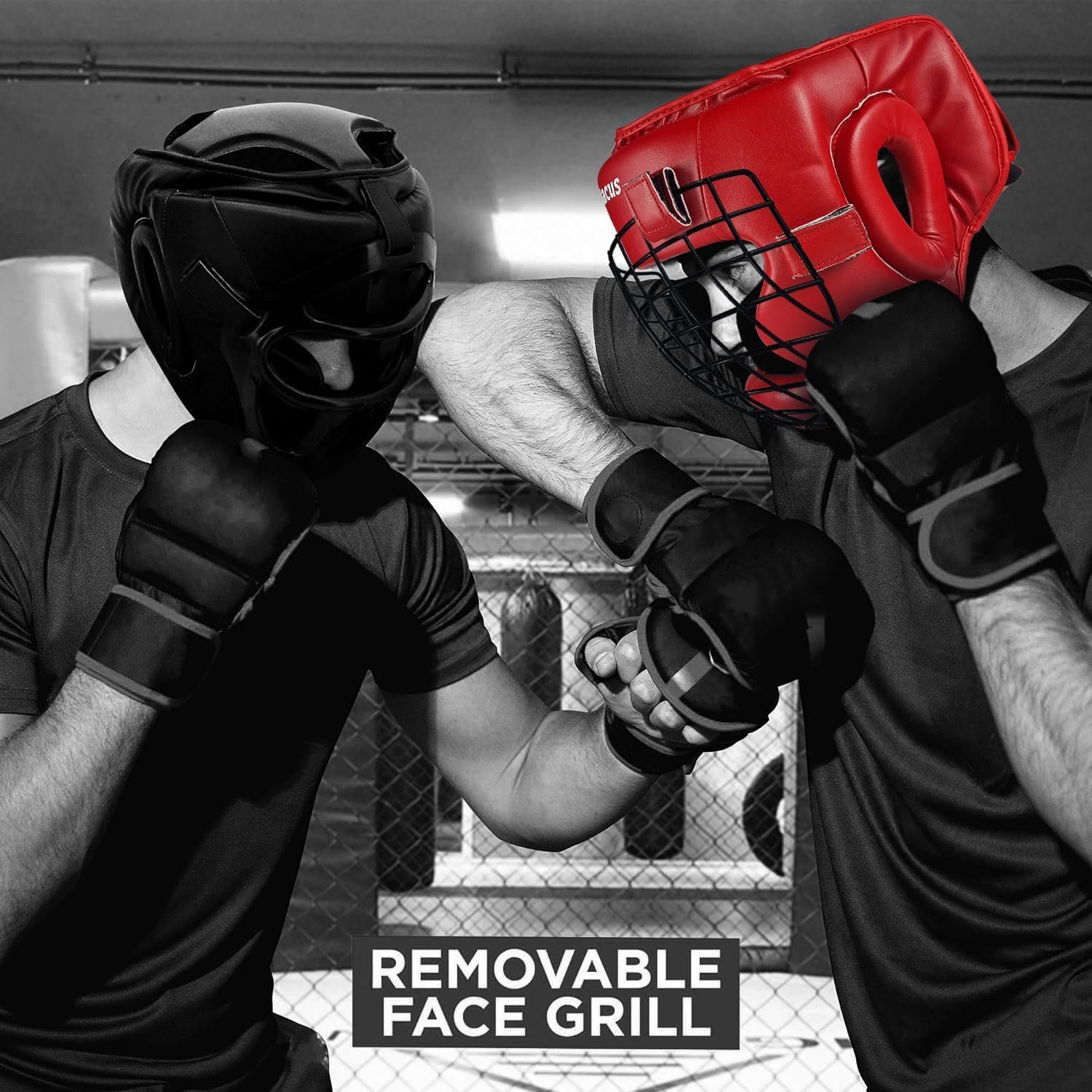 Boxing Headgear with Removable Face Grill, Maya Hide Leather MMA Head Guard for Sparring, Muay Thai, Kickboxing & Karate � Non-Slip, Protective Helmet for Men & Women