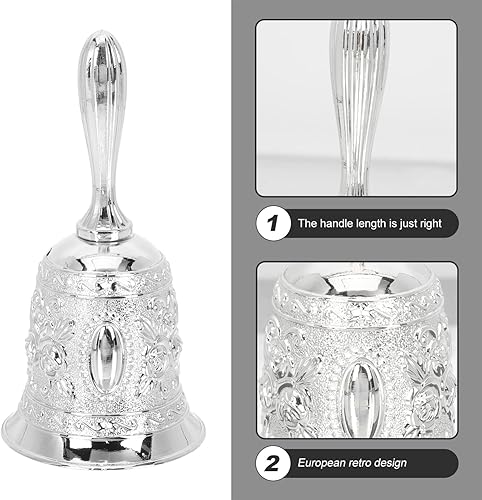 Miniatura 6 de Vaguelly Campana de mano de latón, campanilla de boda, campana, campana, alarma, campana, campana, campana, decorativa, restaurante, artesanía