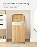 SONGMICS Laundry Basket with Lid 72L Bamboo Foldable Laundry Basket with Removable Washable Bag Handles for Laundry Room Bedroom LCB10Y - 9