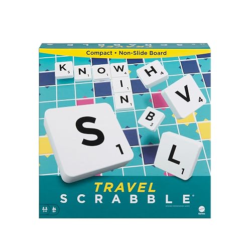 Mattel Games Travel Scrabble Game for 2-4 Players, English Edition