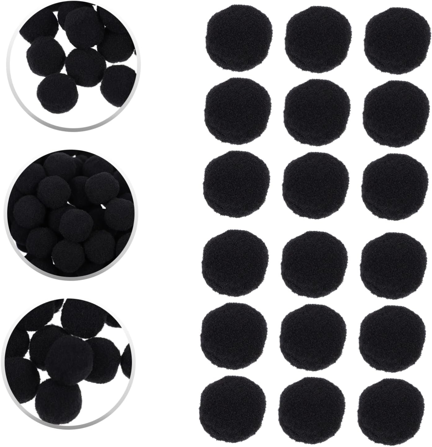 STOBAZA 500 Pcs Black Fluffy Pom Poms Balls for DIY Creative Clothes Accessories and Handmade Decorations for Hobby Projects