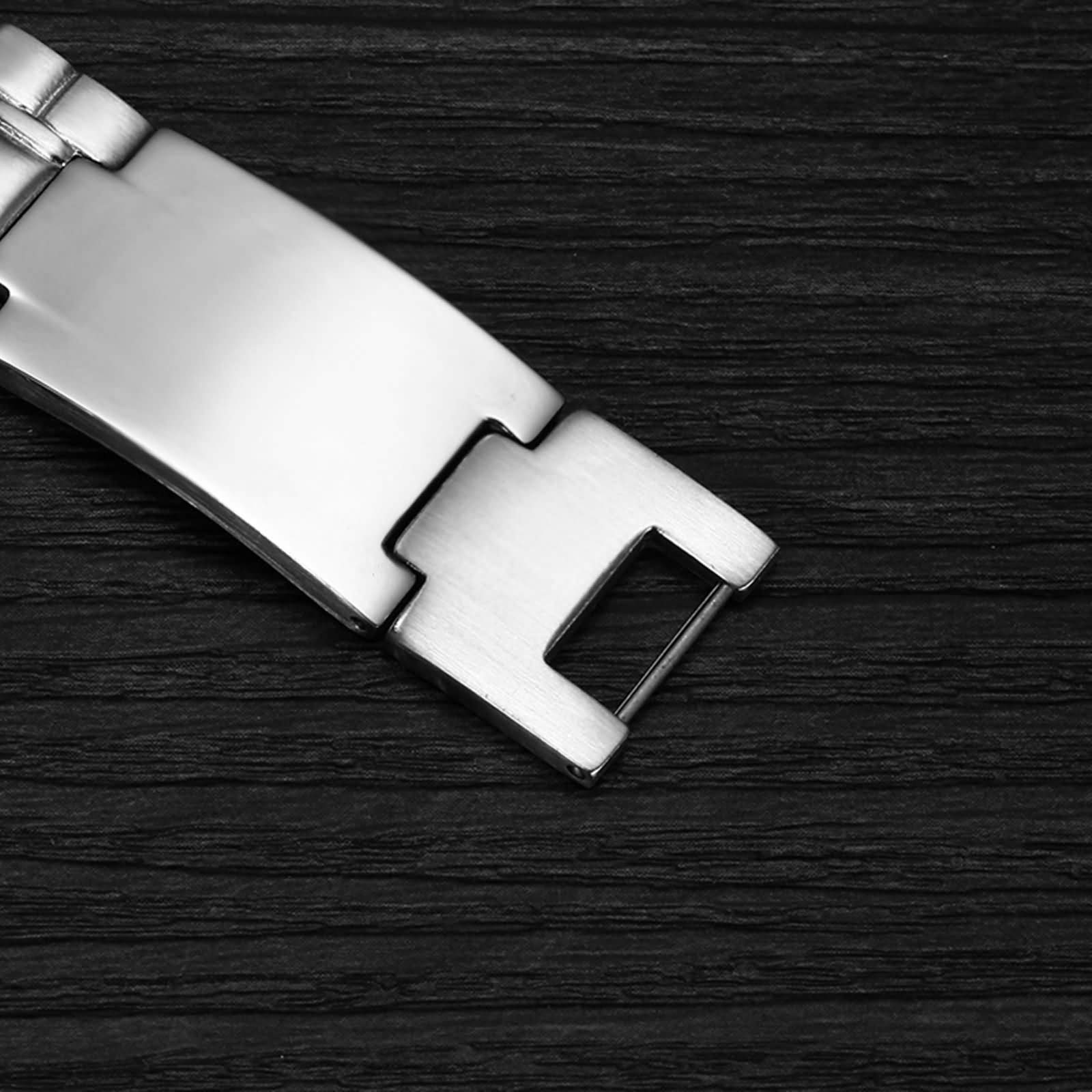 Daesar Brazaletes para Hombre,Simple Pulseras Acero Inoxidable Hombre Plata