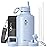 Half Gallon Water Bottle Insulated with Straw & 3 Lids, Coolflask 64 oz Water Jug Large Metal Stainless Steel Wide Mouth for Sports, Gym or Office, Non-BPA Keep Cold 48H Hot 24H, Light Blue