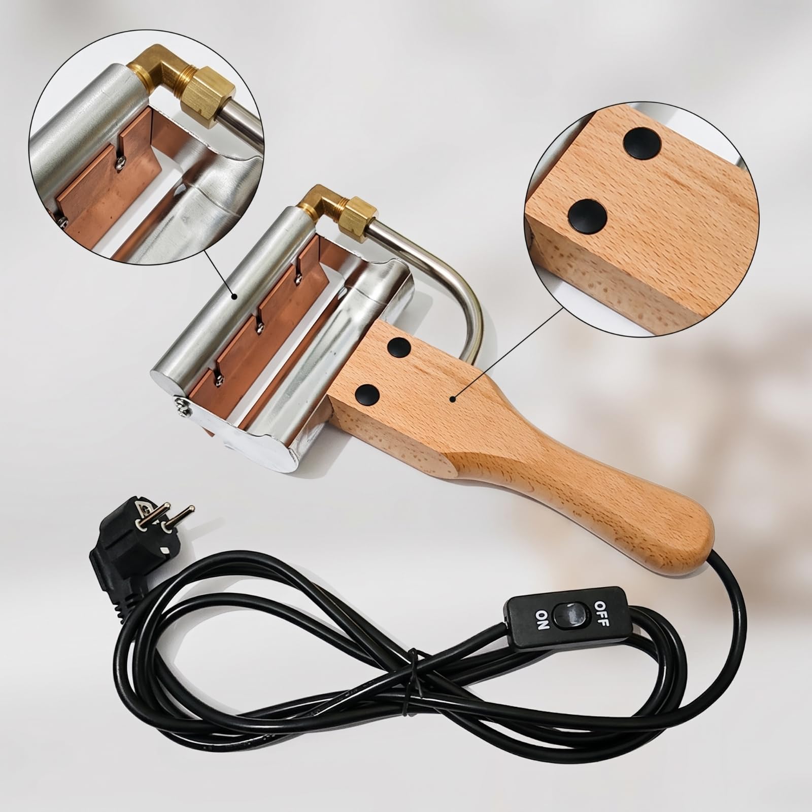Qianly Utensile Disopercolatore Termico Utensile con Manico in Legno Professionale Raschietto per Apicoltori, Produttori Del, Smielatura, Apicoltura