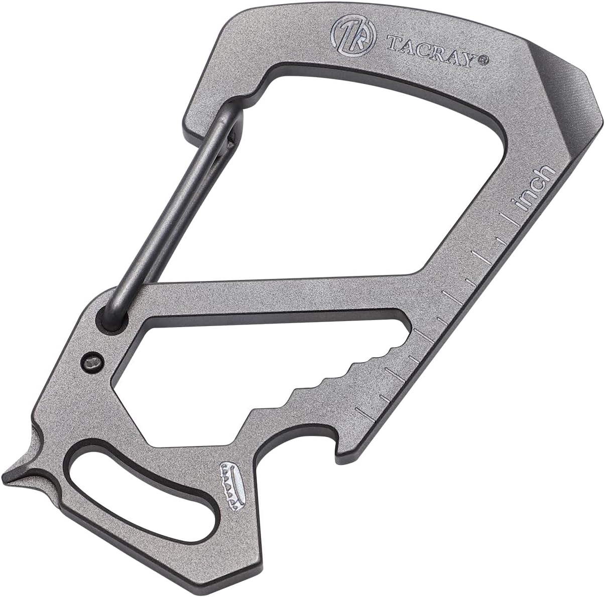 TACRAYCompact EDC Keychain Clip, Small Carabiner Keychain Holder, Anti-Lost Quick Released Backpack Hook with Multitool as Bottle Opener and Flat Screwdriver