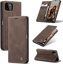 for Samsung Galaxy A22 5G Case, Flip Wallet Leather Case with Card Holder Magnetic Closure Shockproof Kickstand Protective Phone Cases Cover for Samsung A22 5G,Coffee