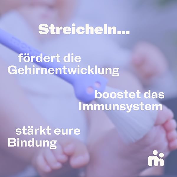 mo:mo konnektor – Streichelpinsel für sanfte Babymassagen & Bindung | Fördert Entspannung, Tastsinn & frühkindliche Entwicklung | 100% vegan, waschbar & sicher (Candy) - 3