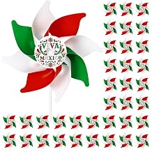 Blueweenly 36 Pcs Mexican Independence Day Pinwheels Decorations Bulk