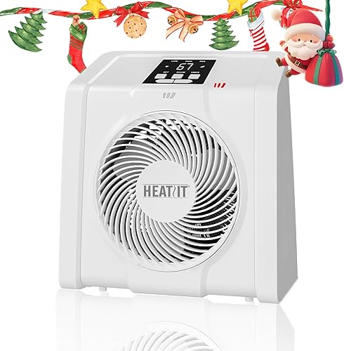 HEATIT Calentadores eléctricos de 1500 W con termostato portátil para interiores con control de clima automático con caja perfumada BLANCO