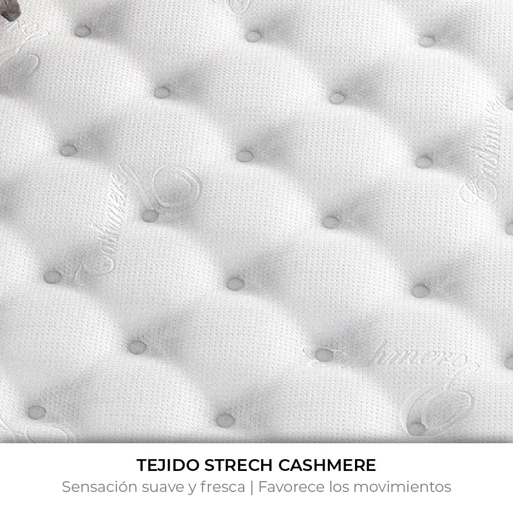 NALUI - Materac Przegubowe łóżko ze sprężynami Galana 135x180cm z wiskozowym żelem, tkaniną Strech Cashmere i oddychającą tkaniną 3D. Wysokość: ±26cm | Miękka jędrność | Wyprodukowano w Polsce