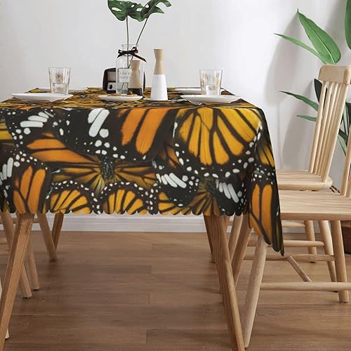 Miniatura 3 de BONDIJ Monarch - Mantel rectangular con diseño de mariposas impermeable, resistente a las arrugas, para comedor, cocina, fiestas, vacaciones, 54 x