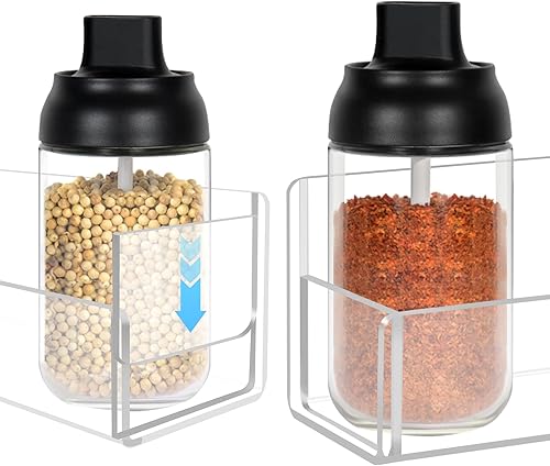 Miniatura 2 de Estante acrílico para especias de montaje en pared, 6 pulgadas, soporte transparente para almacenamiento de especias, paquete de 4 organizadores