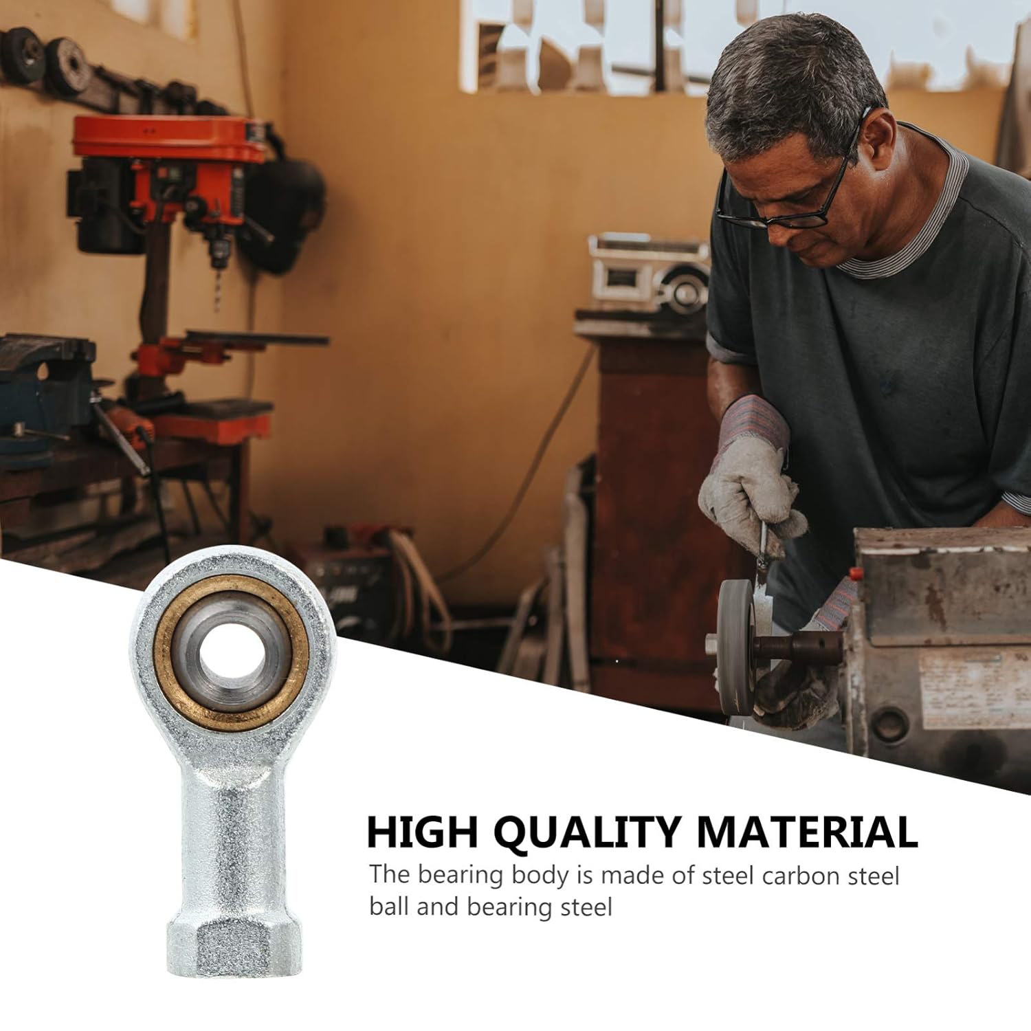 4pcs Self Lubricating Right Hand Rod End Bearing for Mechanical Equipment Female Economy Design Excellent Load-Bearing Performance