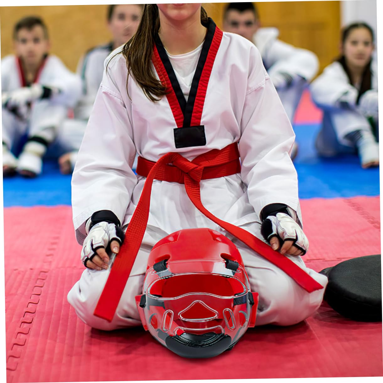 Protezione Viso Taekwondo 2 Pezzi in Plastica Temprata | Face Guard Removibile, Allenamento e Sparring, Leggero per Arti Marziali