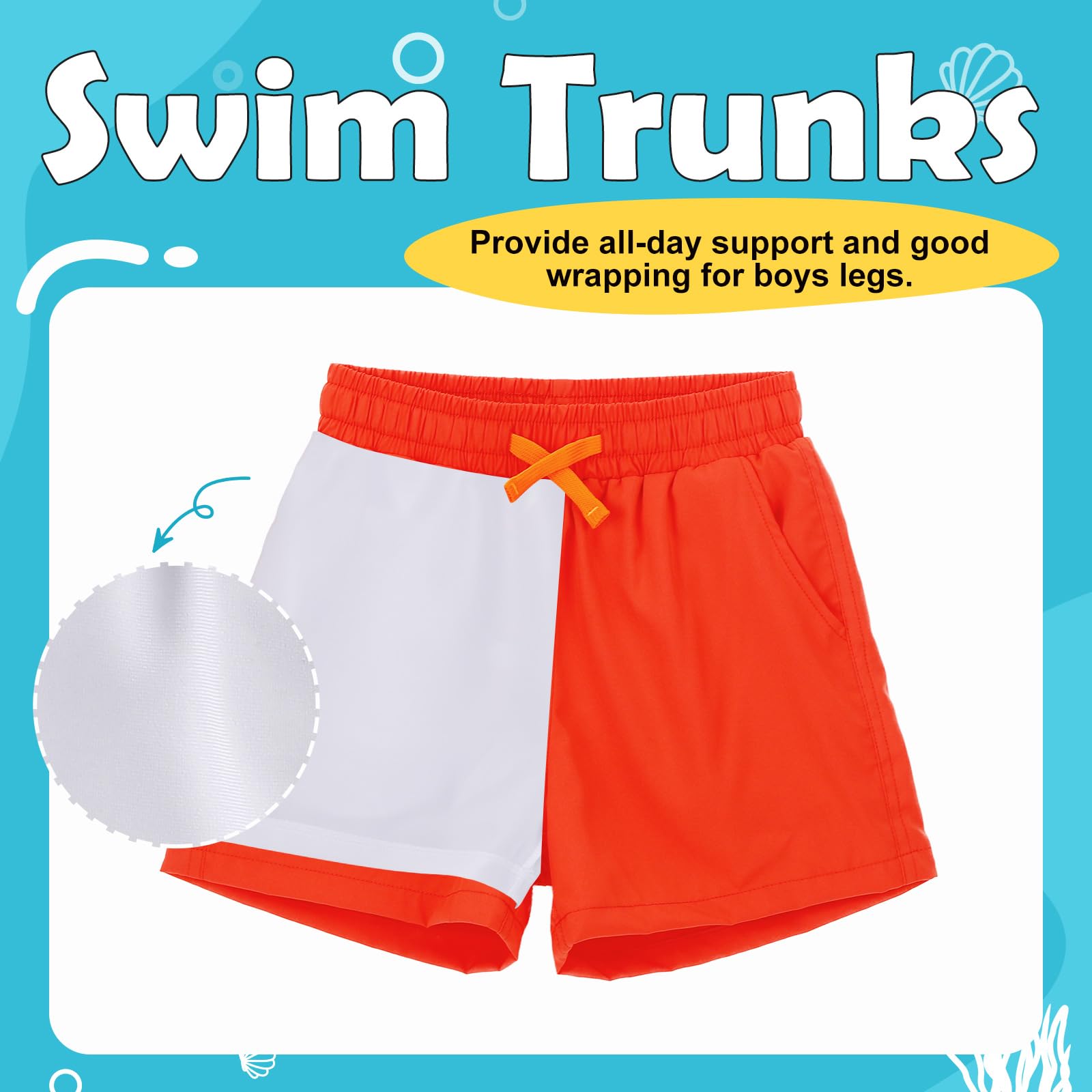 LACOFIA 2 Piezas Bañador Niños 2 en 1 Pantalones Cortos Playa/Piscina con Forro de Compresión Ropa de Baño para Niño Short de Natación con Cintura Elástica para 2 a 14 años