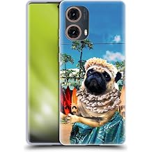 Head Case Designs Officially Licensed Random Galaxy Aloha Hawaiian Pug Animals Soft Gel Case Compatible with Motorola Moto G85