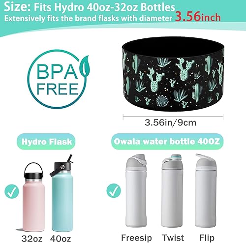 Miniatura 2 de Funda protectora de silicona para botella de agua de 32 onzas y 40 onzas para Hydro Flask, Simple Modern, Takeya, MIRA, Iron Flask y Yeti, sin BPA,
