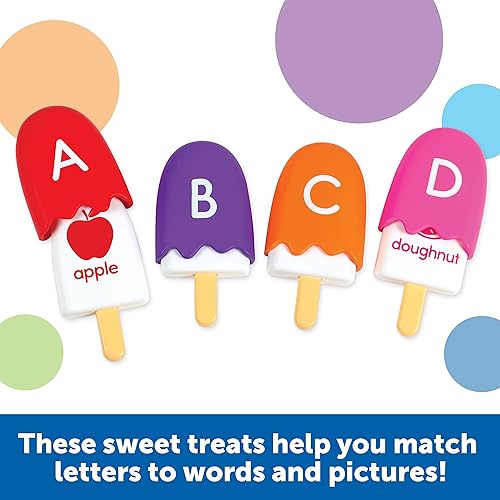 Vista 2 de Learning Resources Mini ABC Pops - Juguetes del alfabeto, rompecabezas ABC, juegos de fonética para niños pequeños, juguetes de motricidad fina