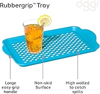 Vista 2 de Oggi charola rectangular con agarre de caucho, Agua (Aqua)