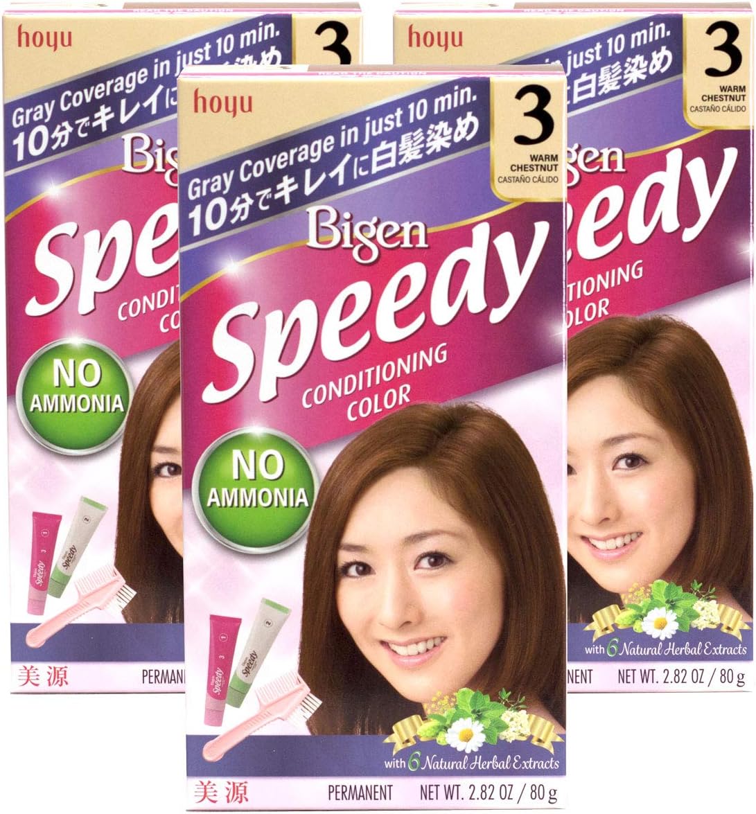 Bigen Speedy Conditioning Color Kit: 3 Warm Chestnut - 3 Pack