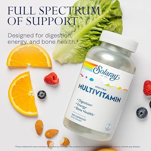 Miniatura 9 de SOLARAY Spectro Multivitamínico con hierro, multivitamínico con calcio, magnesio, verduras energizantes, hierbas y enzimas digestivas, apoyo a