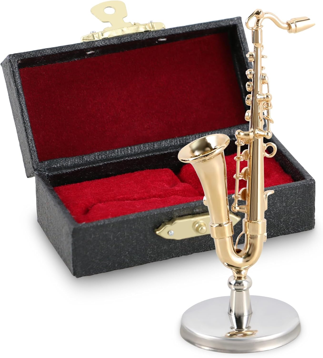 Amazon.com: EASTROCK Miniature Saxophone Model, 2.6inches Mini Tenor ...