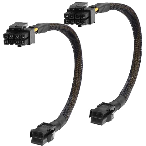 ATX PSU Adapter Cable Connector CPU Power 4Pin to 8Pin(4+4) Extended Line(Pack of 2)