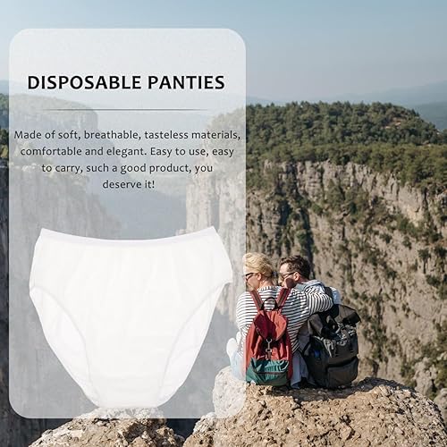 Miniatura 5 de Healifty 10 piezas de ropa interior desechables para hombre, prácticas, ligeras, de algodón, para viajes, fitness, negocios, sauna, masaje, Blanco