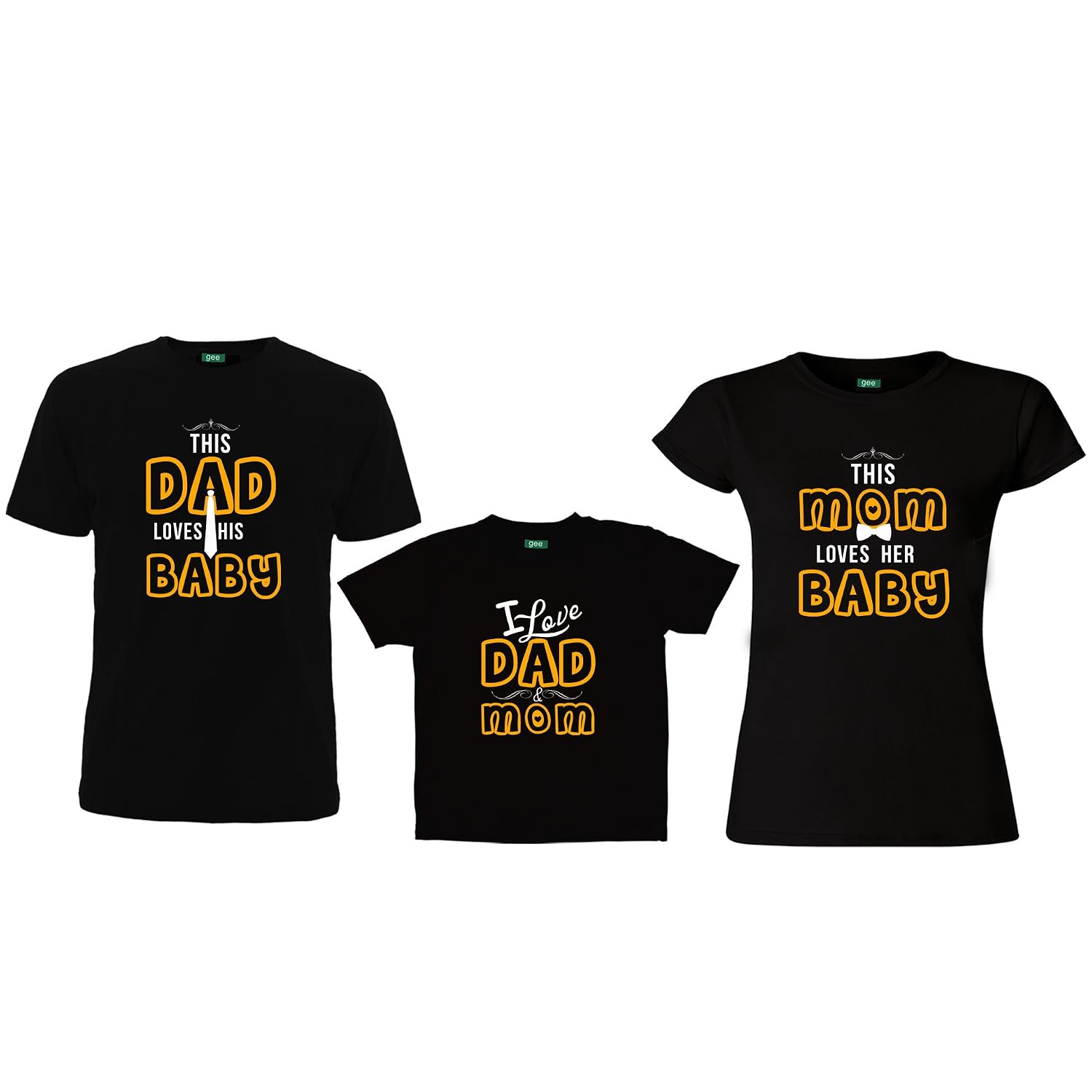 Geefasion tshirts-Set of 3-DAD-SON-MOM 