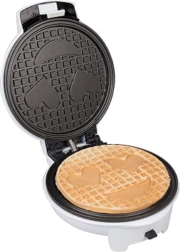 Emoji Smiley Face Waffle & Pancake Maker w 2 Removable Plate Sets