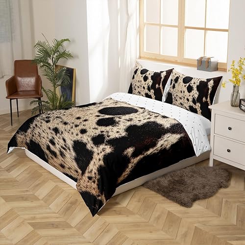 Miniatura 2 de Juego de ropa de cama de piel de vaca para niños, adolescentes, animales de granja, funda de edredón transpirable, piel de animal de granja