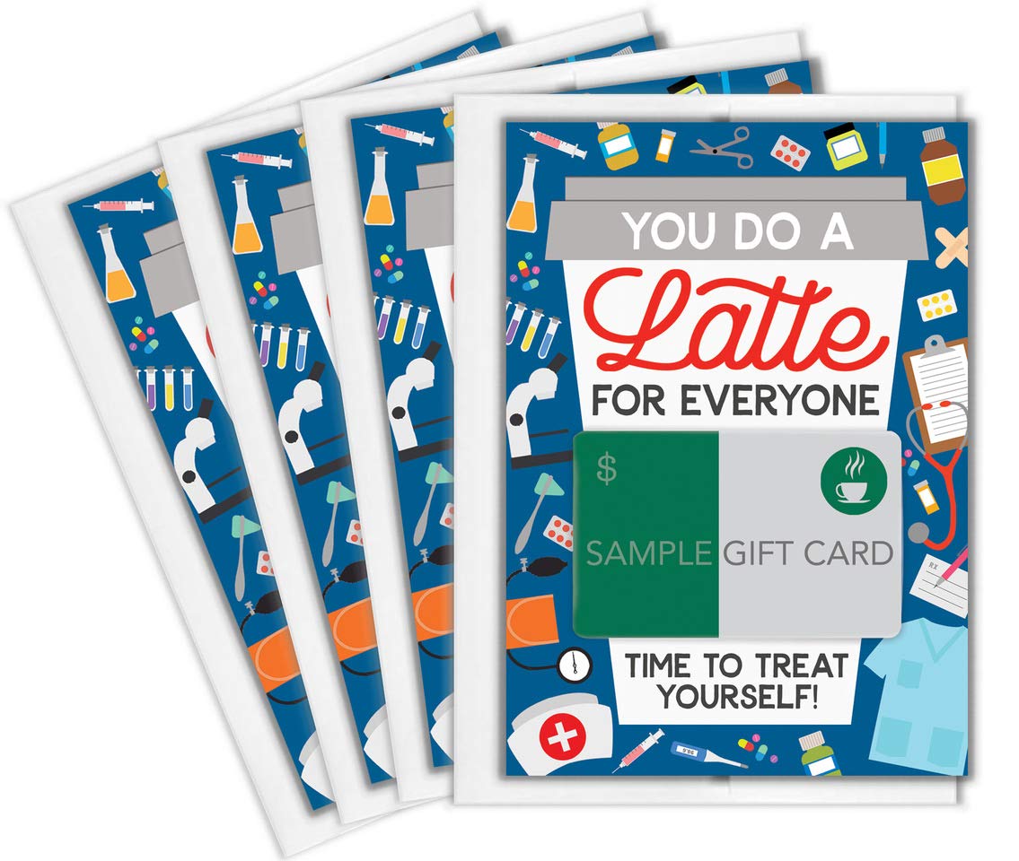 Amazon.com: Tiny Expressions – Medical Appreciation Coffee Gift Card  Holders (4 Pack) | Set of 4 with Envelopes | Hospital Themed 5"x7" Gifts  for Nurses, Doctors, Medical Assistants & Employees | Made in USA