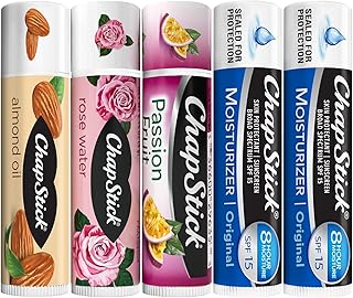 Lip Balm Bundle – Spa Collection + Moisturizer 2-in-1 Lipcare SPF 15, 0.15 Oz Ea (5 Piece Set)