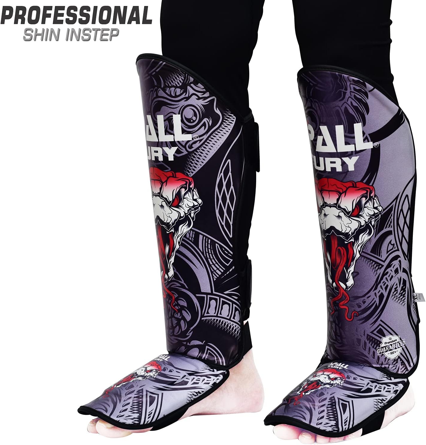 Muay Thai Shin Guards for Kickboxing Martial Arts BJJ Boxing Equipment MMA Training and Sparring Leg Guard with Instep Protection Pads