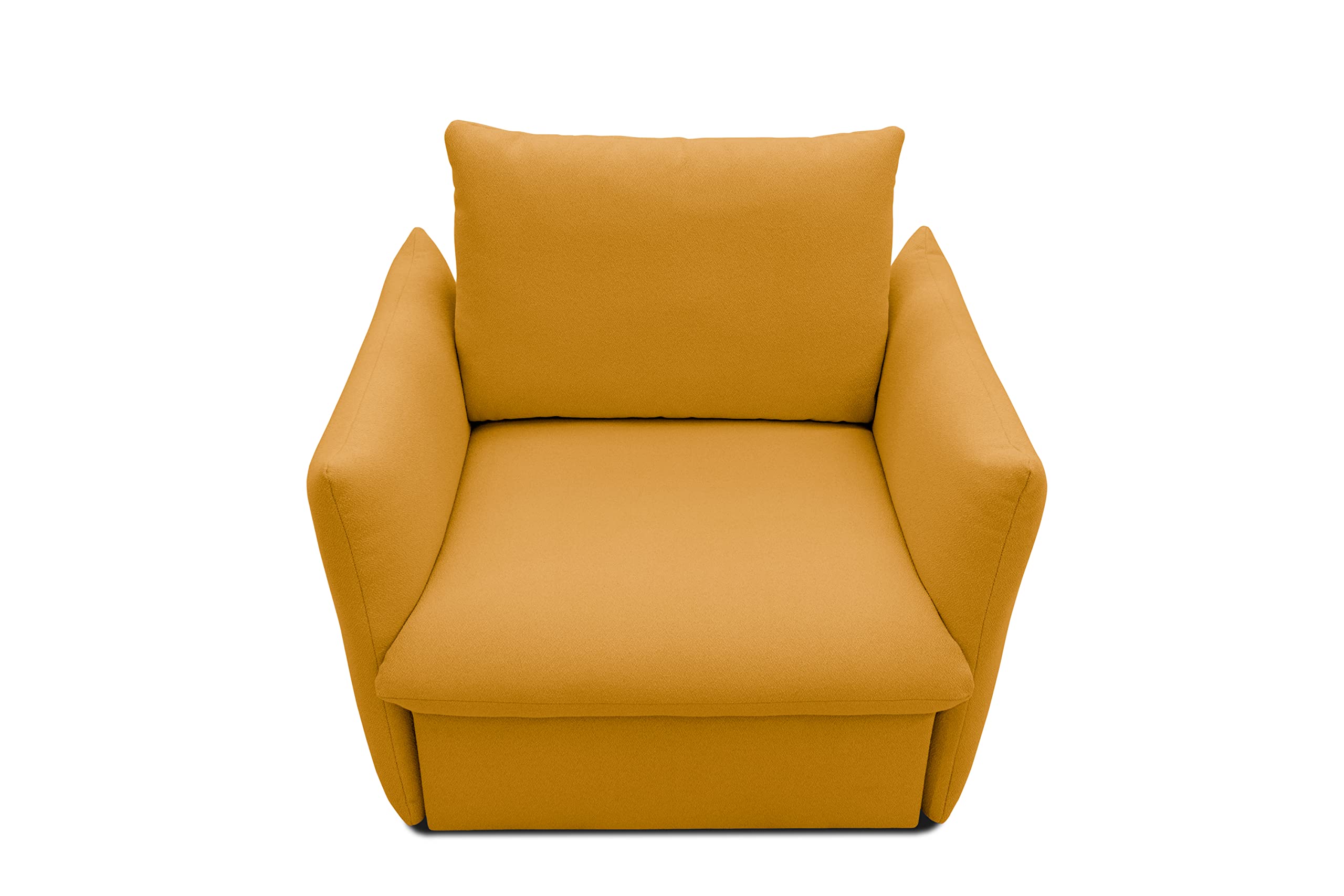 DOMO. collection Cloud Box fotel z funkcją spania i sprężynami kontynentalnymi, sofa z wysuwaną pościelą, fotel tapicerowany, fotel pojedynczy, mango, 120 x 97 x 100 cm