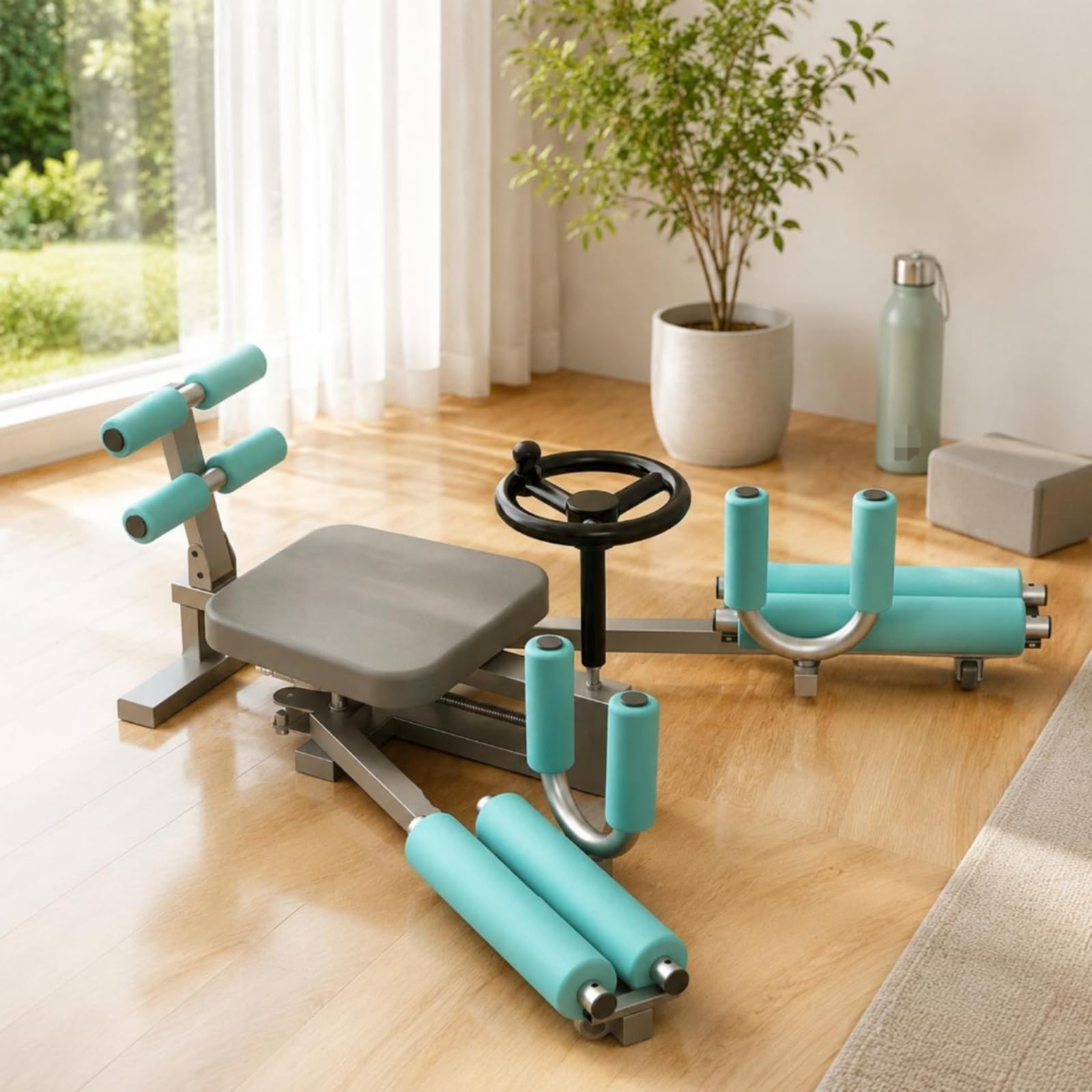 KESOTO Stretching Equipo de Estiramiento Máquina de Piernas Banco para Apertura Entrenador de Cadera con Asiento Acolchado y Apoyos de Espuma Apto para Calentamiento en Casa Estudio Clubes Deportivos