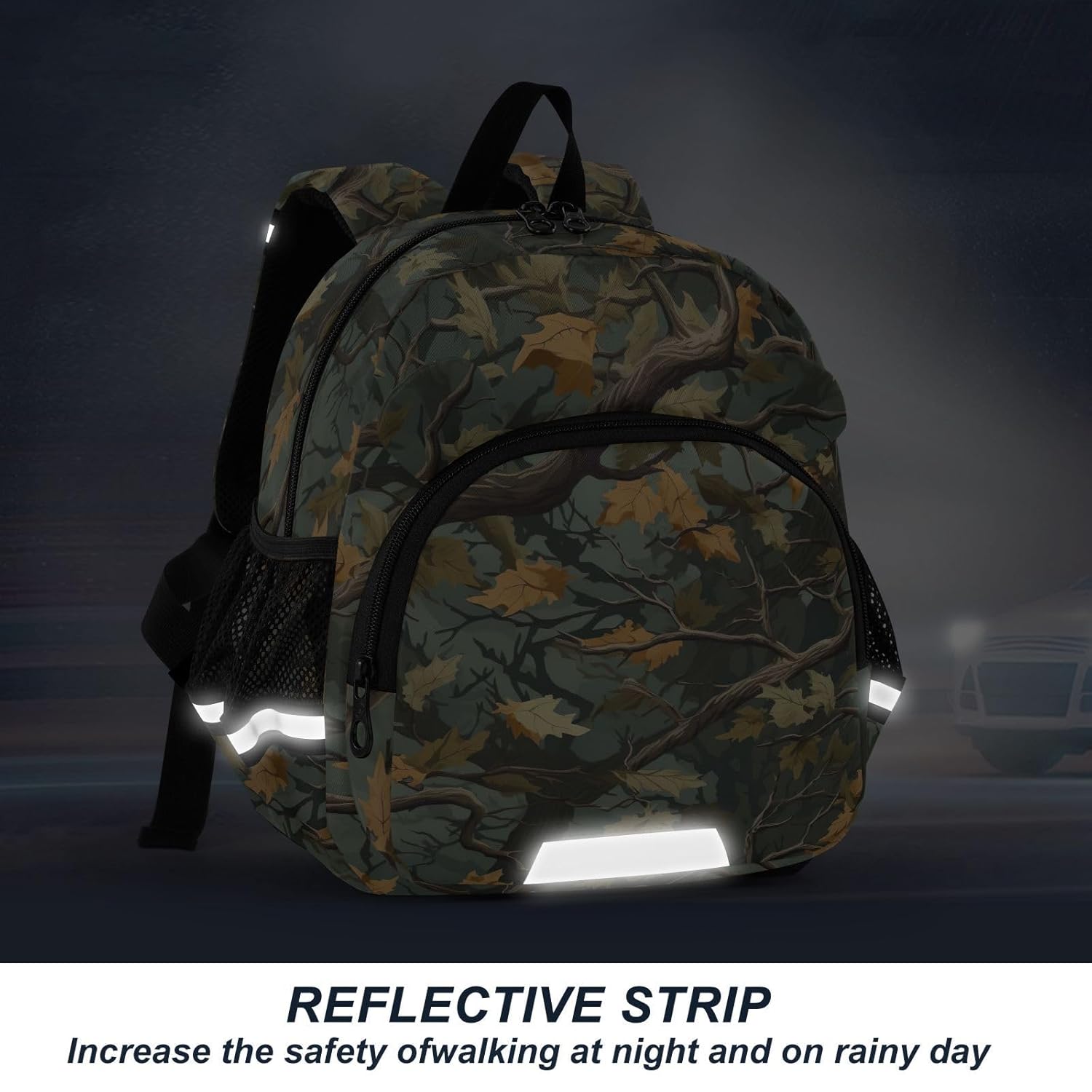Camouflage Branches Leave Toddler Harness Backpack for Boys Girls 3-6 Years Kids Backpack with Anti Lost Safety Leash Baby Protection Backpack for Travel Preschool Walking