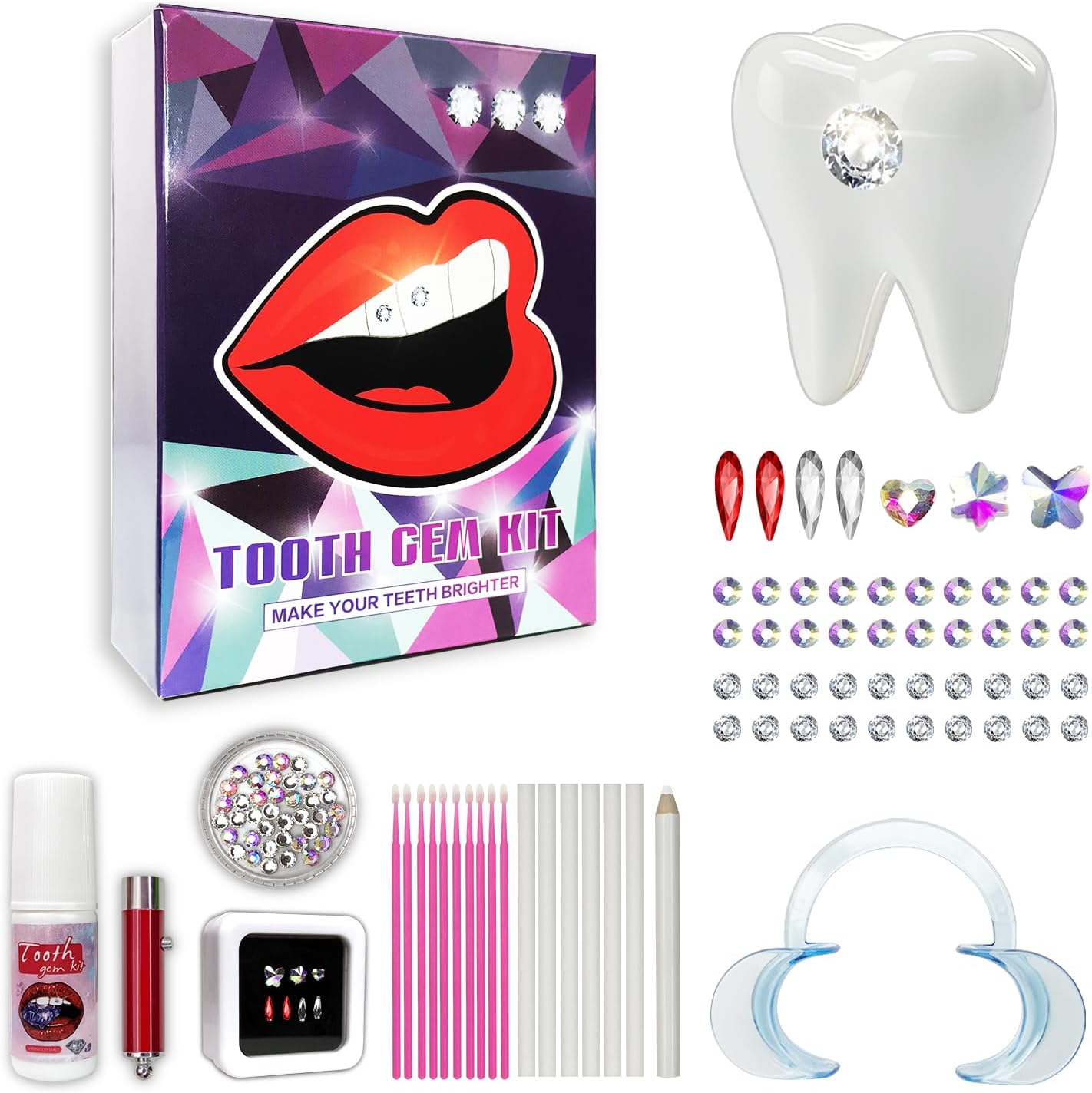 AVVOLG DIY Teeth Gems Kit with Curing Light and Glue, Great