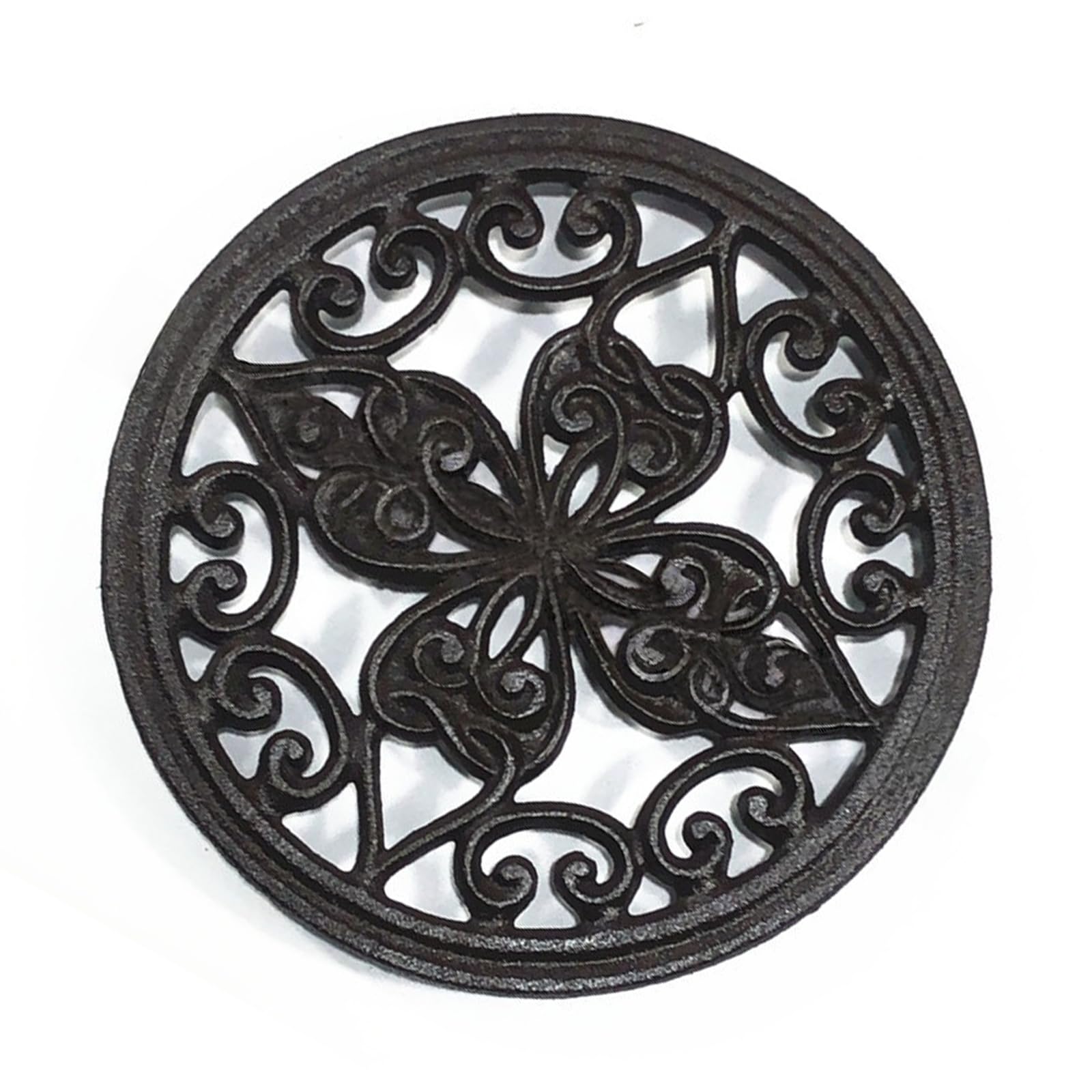 Decorative Flower Cast Iron Trivet for Dining Table or Kitchen Use Hot Dishes and Pots Holder Coasters Coasters