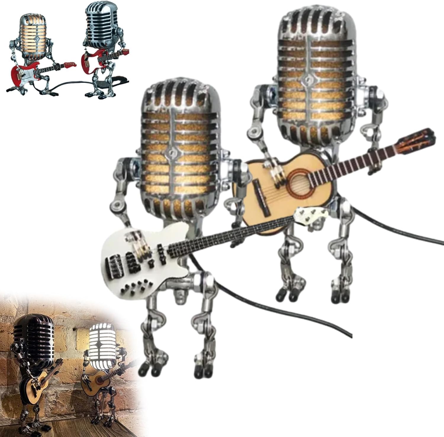 Microphone Light Guitar, Microphone Light, Vintage Metal Microphone