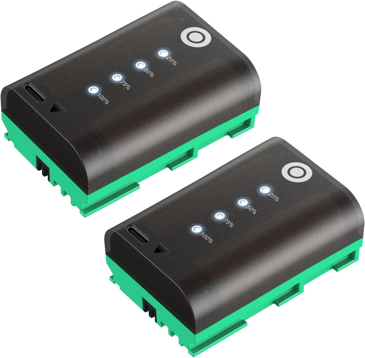 2 Pack 2600mAh LP-E6P LP-E6NH LP-E6N Replacement Battery with Type-C Charging Port, LED Indicator for Canon EOS R5 Mark II R R5 R6 R6 II R7 5D II III IV 5DS R 6D 6D II 7D 7D II 60D 60Da 70D 80D 90D