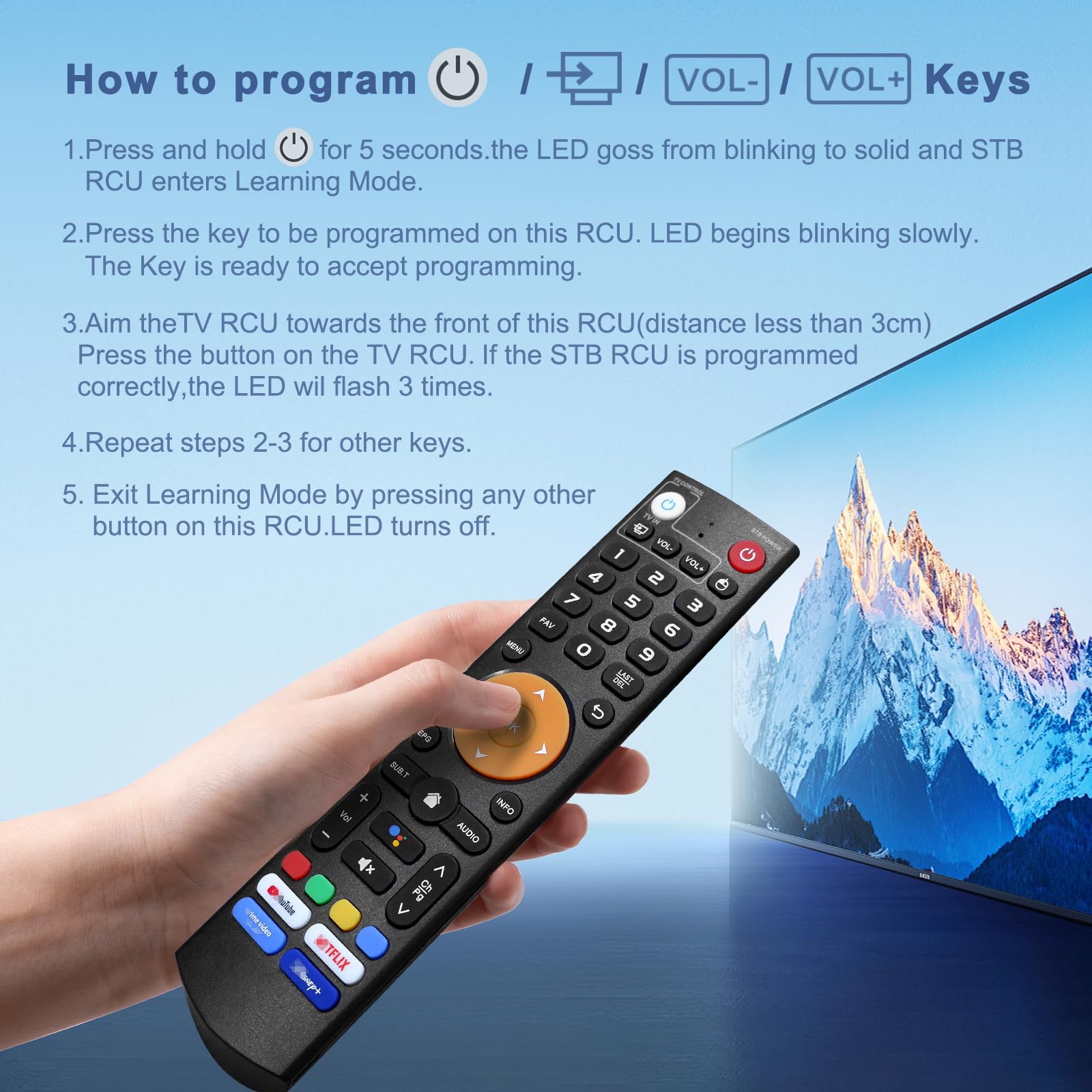 Mando a distancia de voz Bluetooth de repuesto para modelos vSeeBox V3 Plus y V3Pro