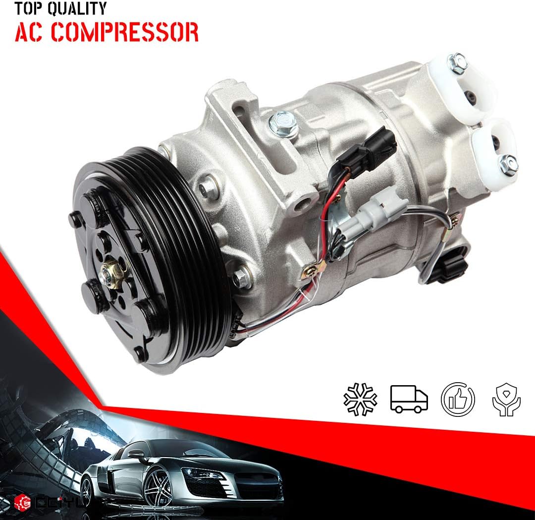 CCIYU A/C Compressor with Clutch A/C Air Compressor for Car 2013 2014 2015 2016 2017 2018-2019 for Nissan Sentra 1.8L Air Conditioning Compressor for 926003SH0A