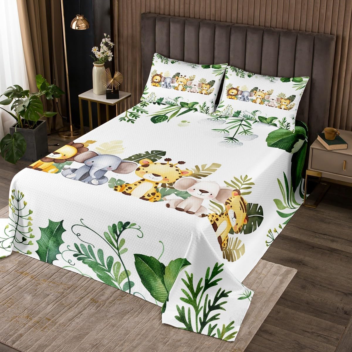 Homewish Cartoon Car Kids Bedspread King Size,Excavator Tractor Train Tank Car Bedding Set for Boys Girls Room Decor,Rocket Cloud Truck Coverlet Set 3Pcs,Construction Vehicle Quilt,2 Pillowcases