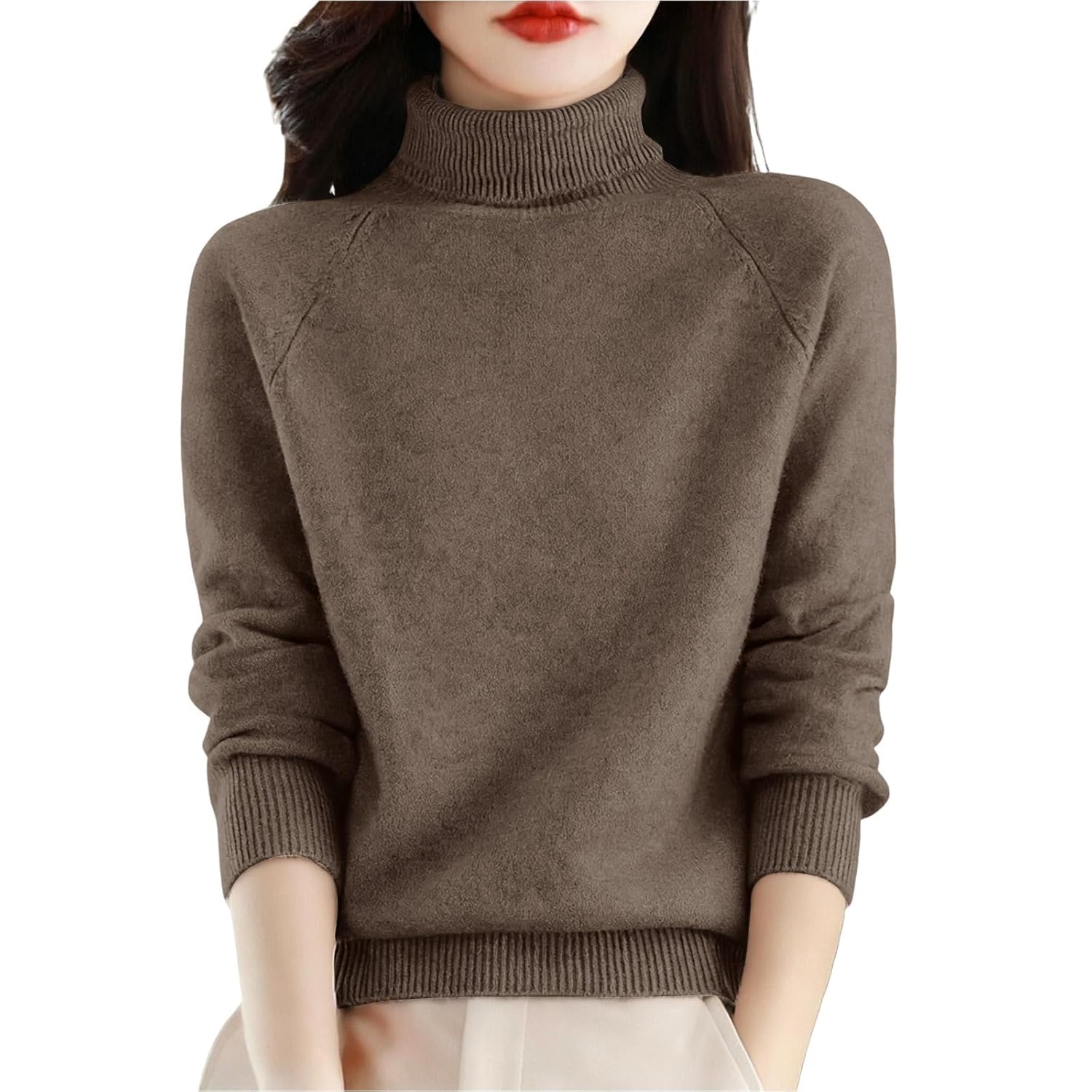 Turtleneck Sweater Women Long Sleeve Mock Neck Sweater Warm Fall Winter Chunky Knit Pullover Plus Size 2025