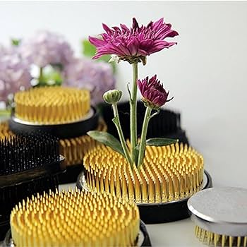   tenera fajance フラワーベース Amazon.com: Brass Pin Floral Frog Ikebana Kenzan Flower