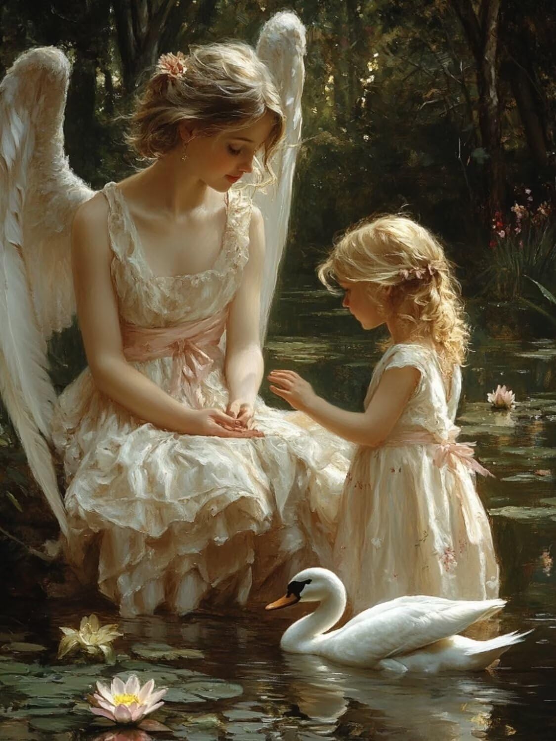 Diamond Painting XXL Mädchen für Bastelset Kinder ab 6 Jahre, Diamond Painting Engel, 5D DIY Diamant Malerei Bilder Stickerei Set, Dimond Kristall Handwerk Geschenke für Zuhause Deko 70x90cm S-199